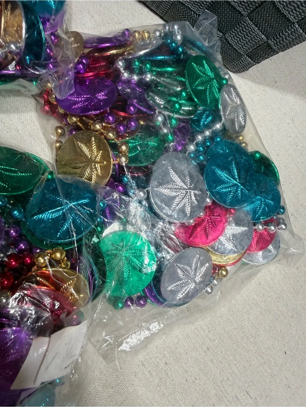 Festive Metallic Mardi Gras Bead Necklaces - Multicolor - NWT